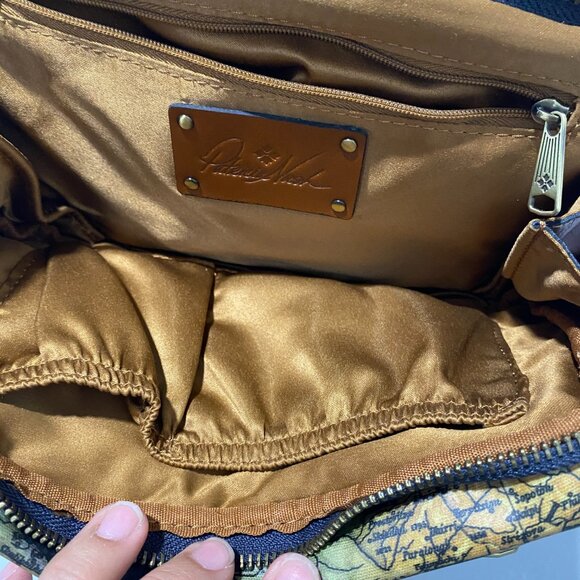 Patricia Nash Piper Coated Linen Canvas Crossbody bag in Greek Map - Picture 3 of 5